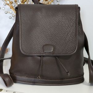 Vintage 6162 Coach pebbled leather backpack drawstring bag dark brown